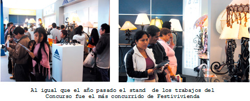 Al igual que el año pasado el stand de los trabajos del concurso fue el más concurrido de festivivienda - Aceros Arequipa